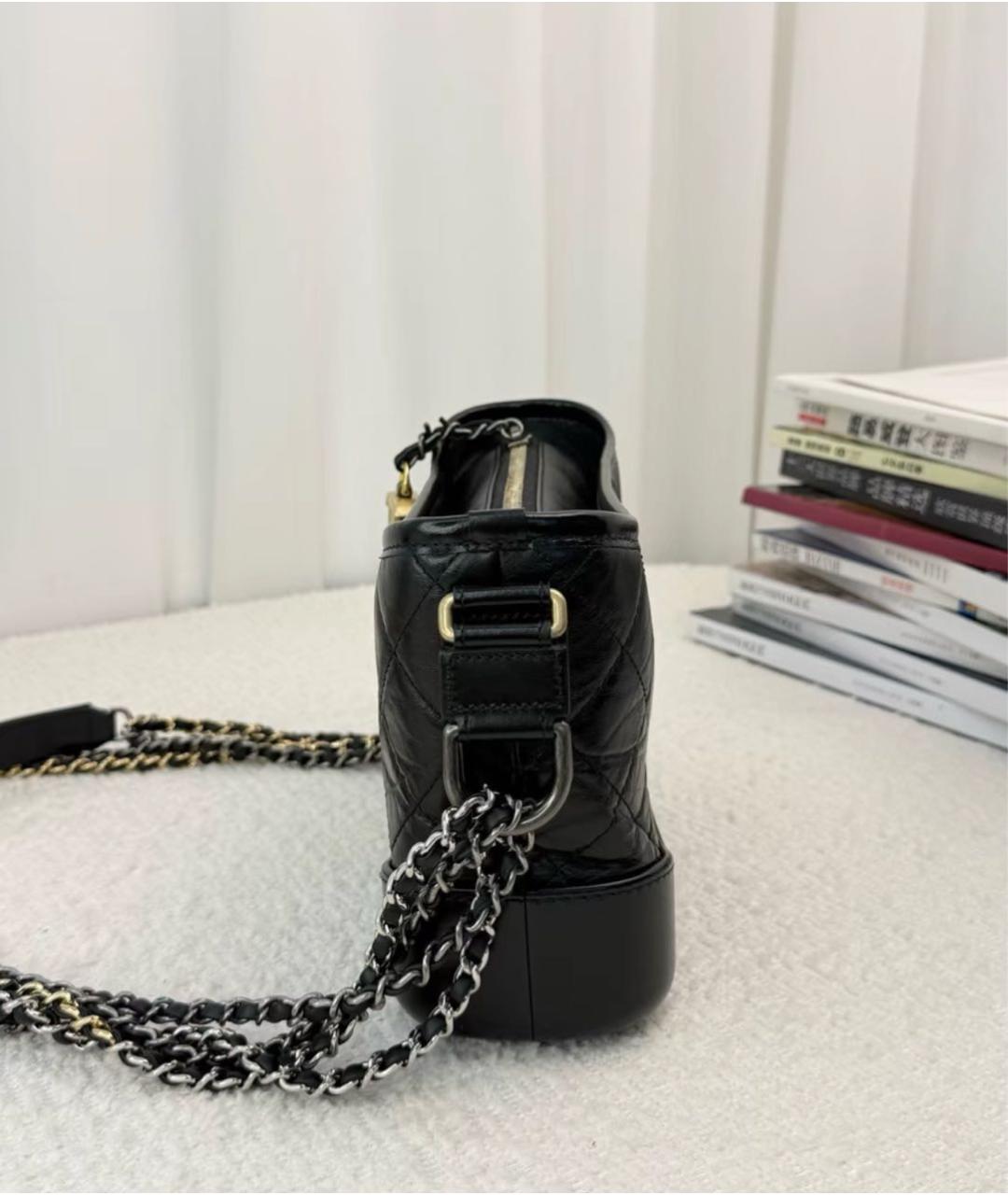 CHANEL Черная кожаная сумка через плечо, фото 4