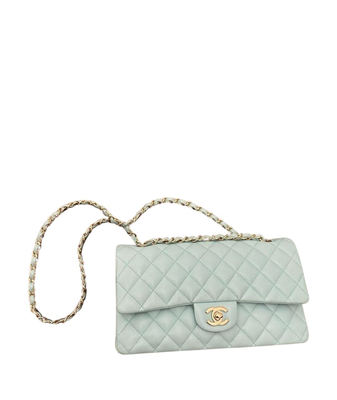 CHANEL Бирюзовая кожаная сумка через плечо, фото 1