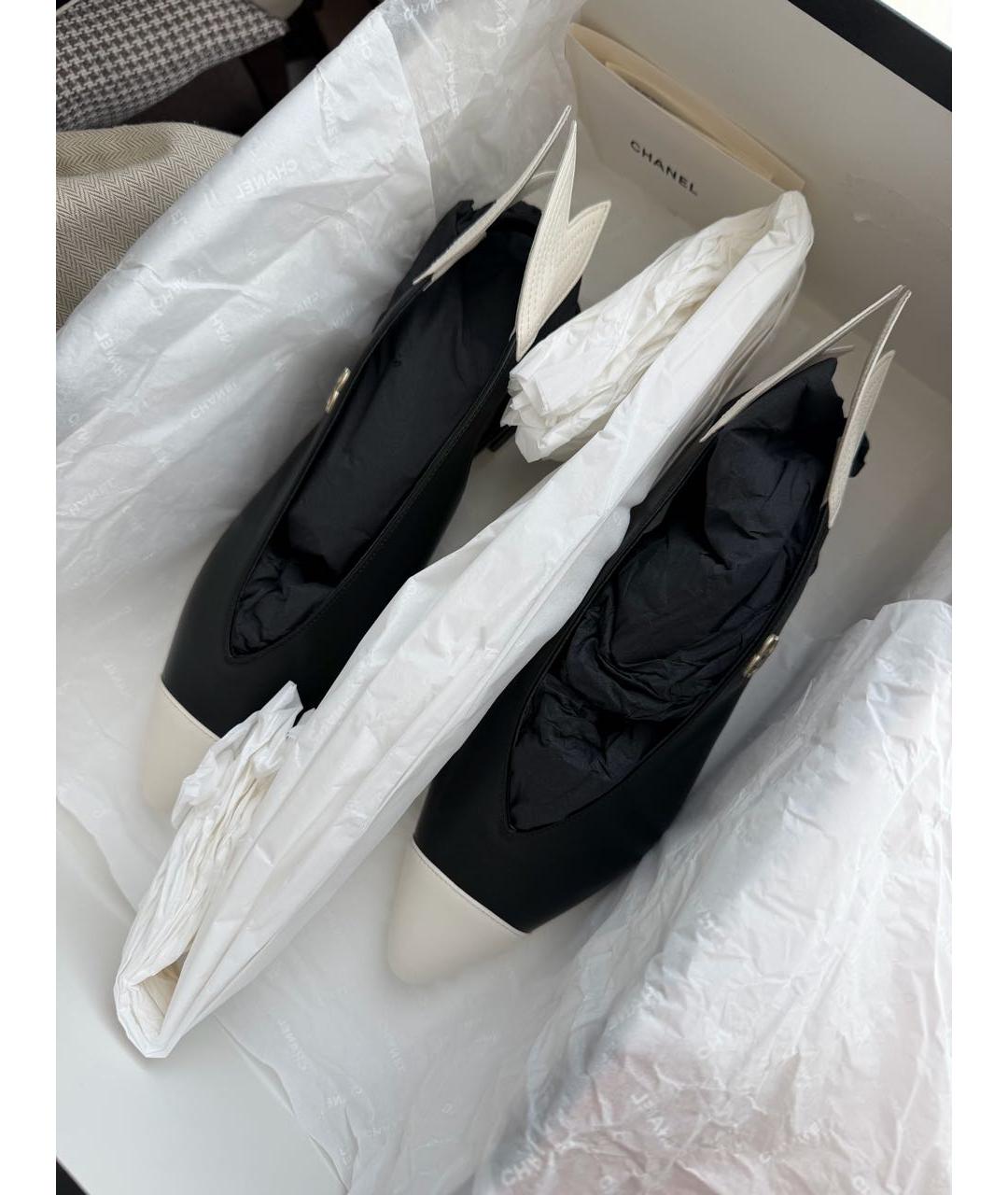 CHANEL Черные кожаные туфли, фото 2
