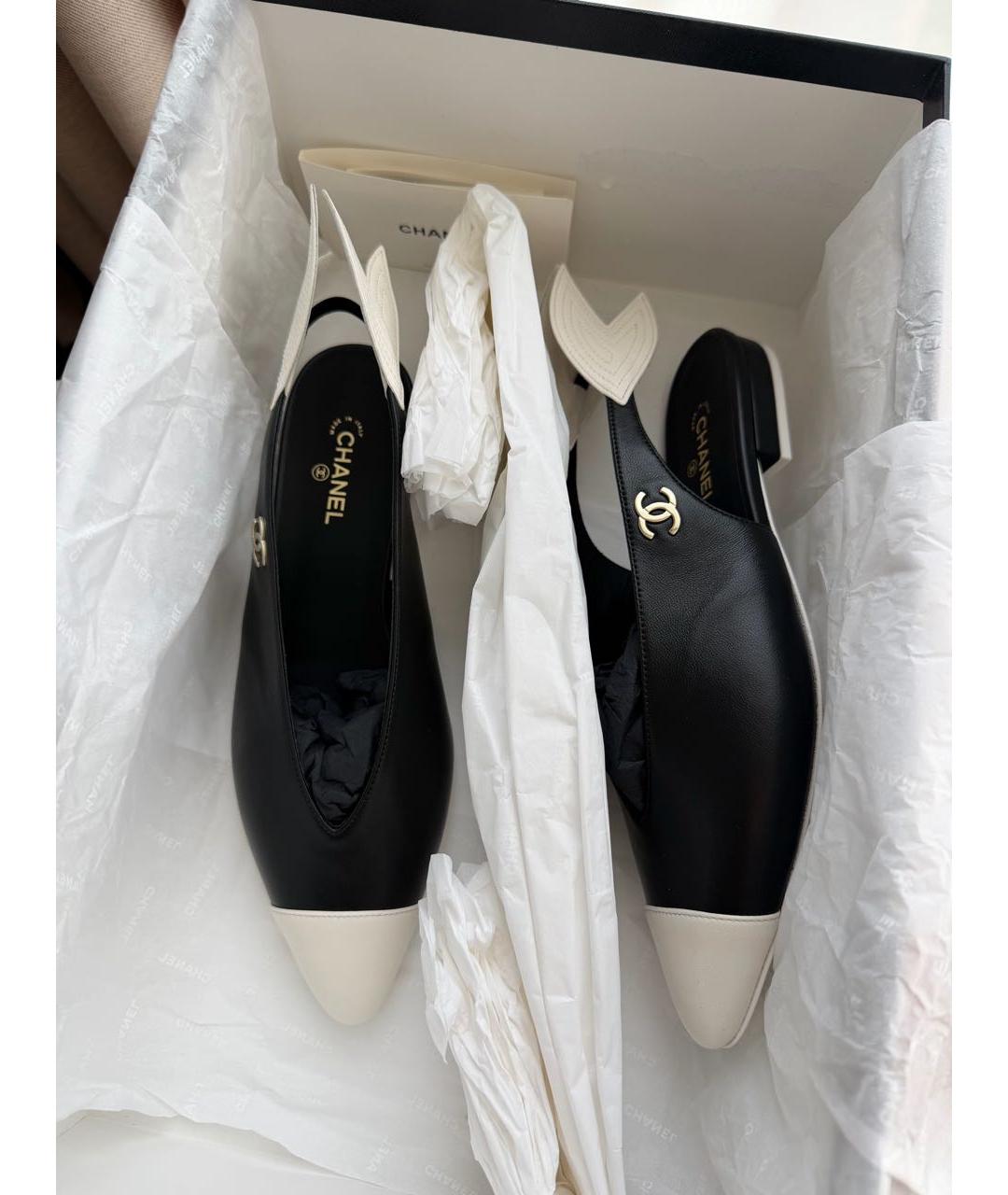 CHANEL Черные кожаные туфли, фото 4