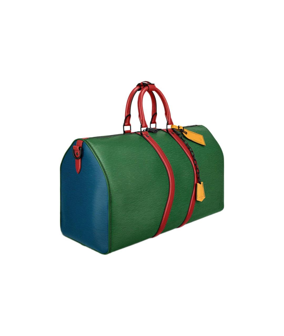 LOUIS VUITTON Зеленая кожаная дорожная/спортивная сумка, фото 3