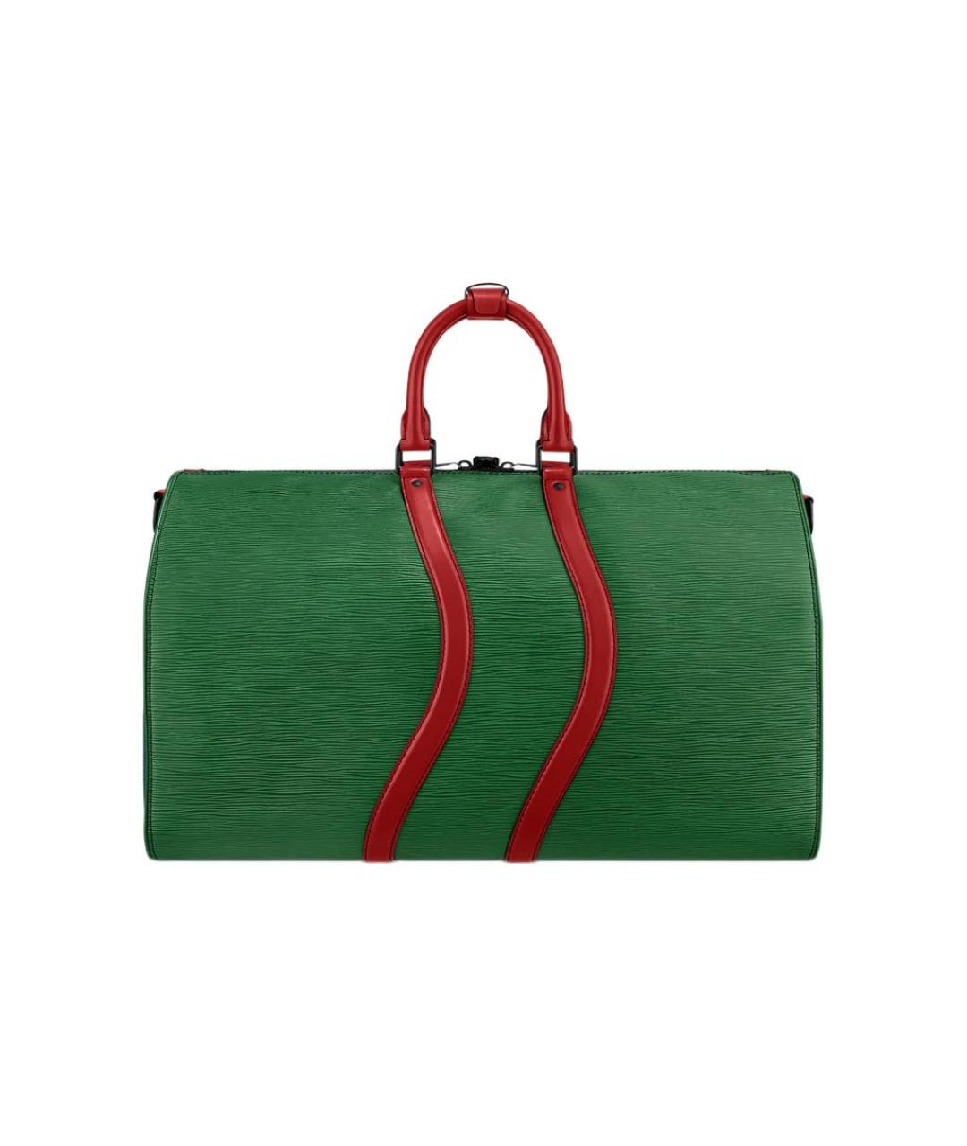 LOUIS VUITTON Зеленая кожаная дорожная/спортивная сумка, фото 4
