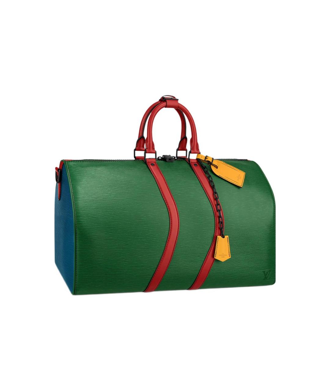 LOUIS VUITTON Зеленая кожаная дорожная/спортивная сумка, фото 2