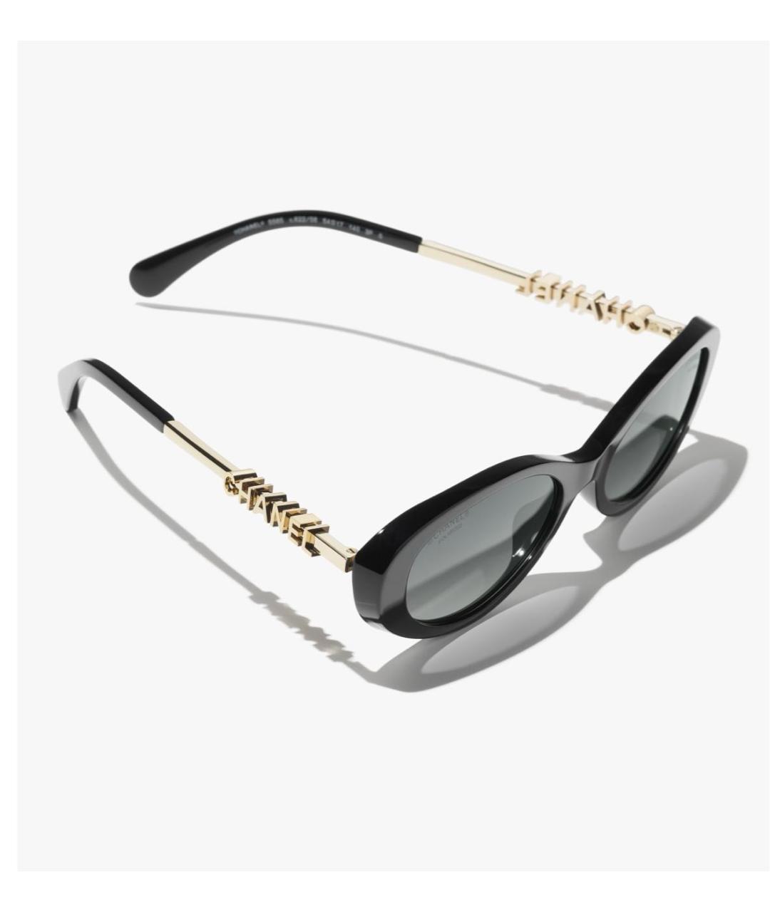 CHANEL Черные пластиковые солнцезащитные очки, фото 2