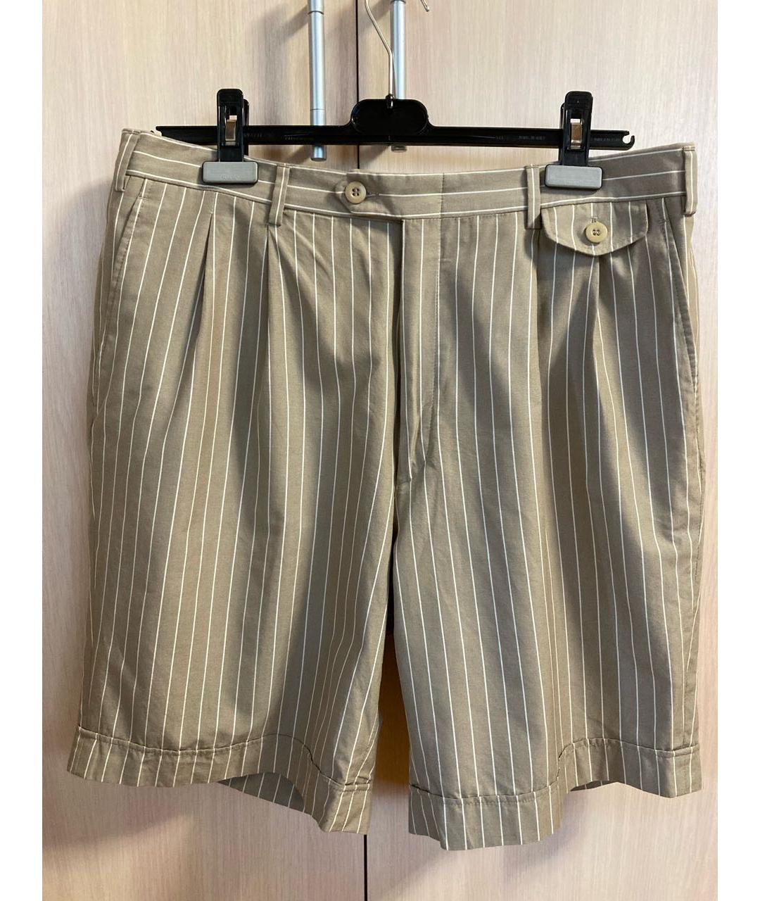 BRIONI Бежевые хлопковые шорты, фото 9