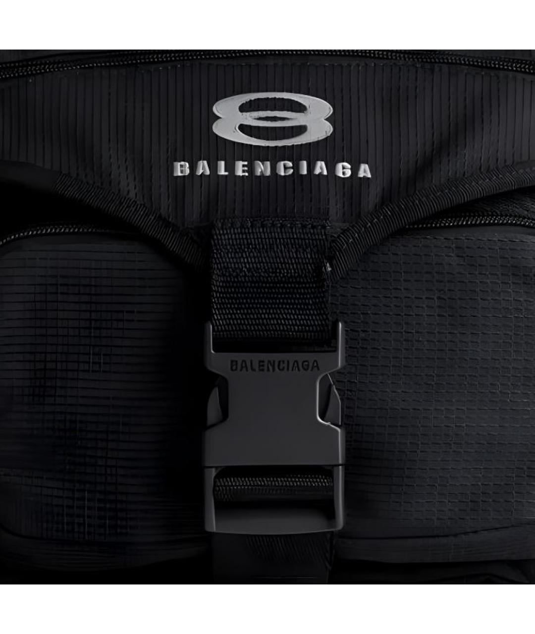 BALENCIAGA Черная тканевая поясная сумка, фото 5