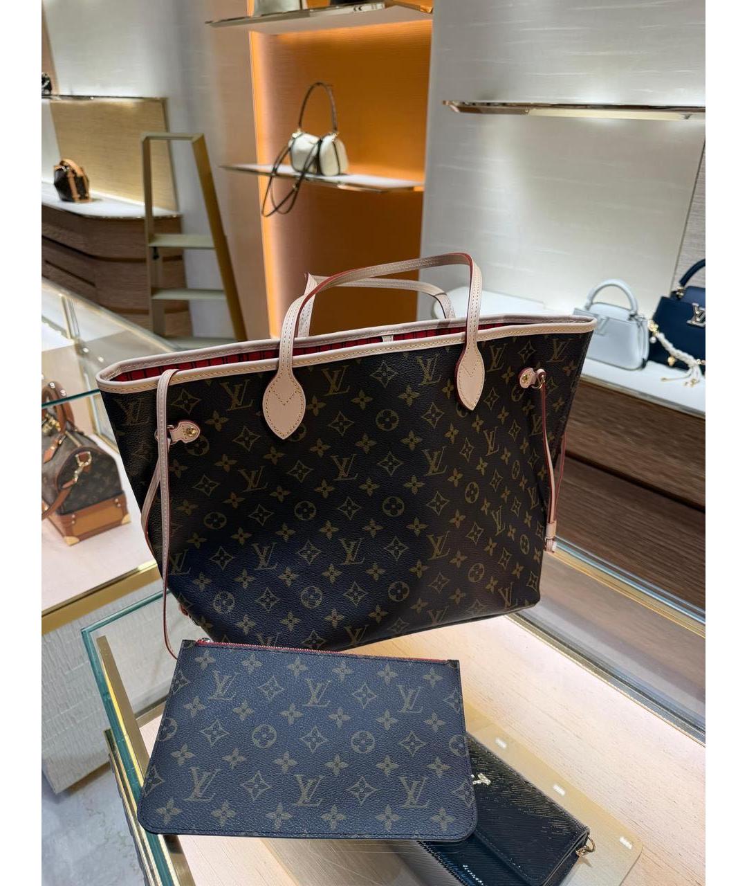 LOUIS VUITTON Коричневая сумка тоут из канвы, фото 5