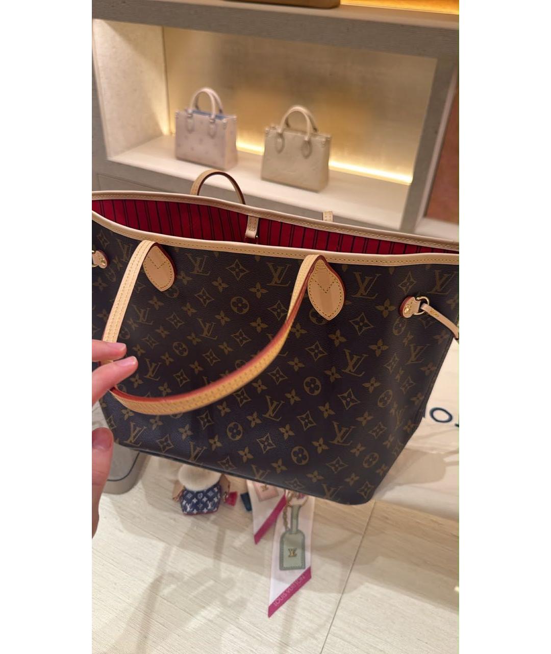 LOUIS VUITTON Коричневая сумка тоут из канвы, фото 6