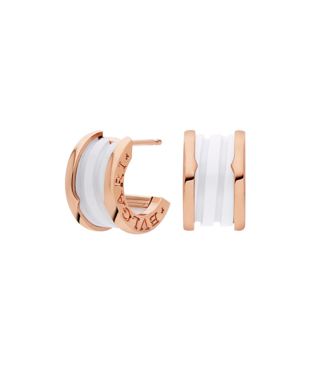 BVLGARI Белые серьги из розового золота, фото 4