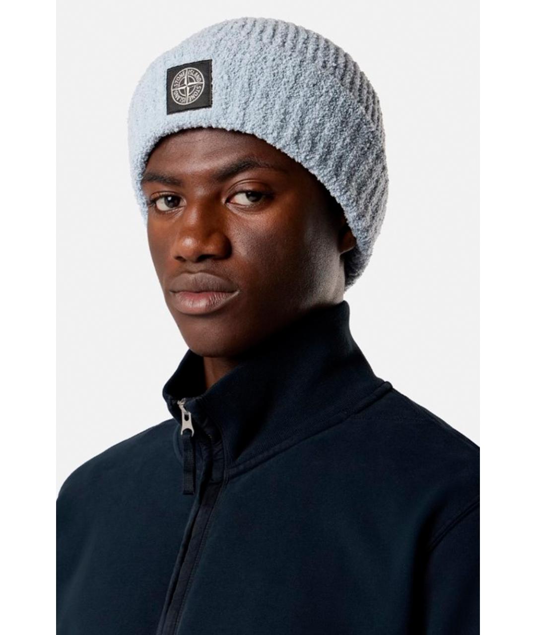 STONE ISLAND Голубая шерстяная шапка, фото 3