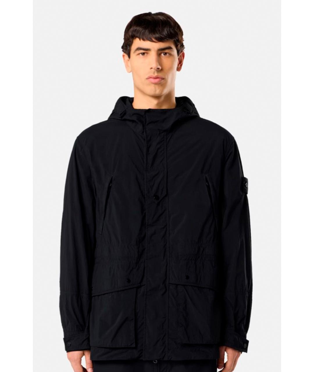 STONE ISLAND Черная нейлоновая куртка, фото 2