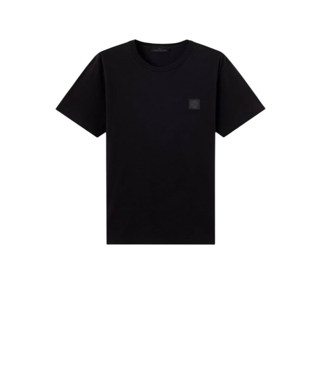 STONE ISLAND Черная хлопковая футболка, фото 1