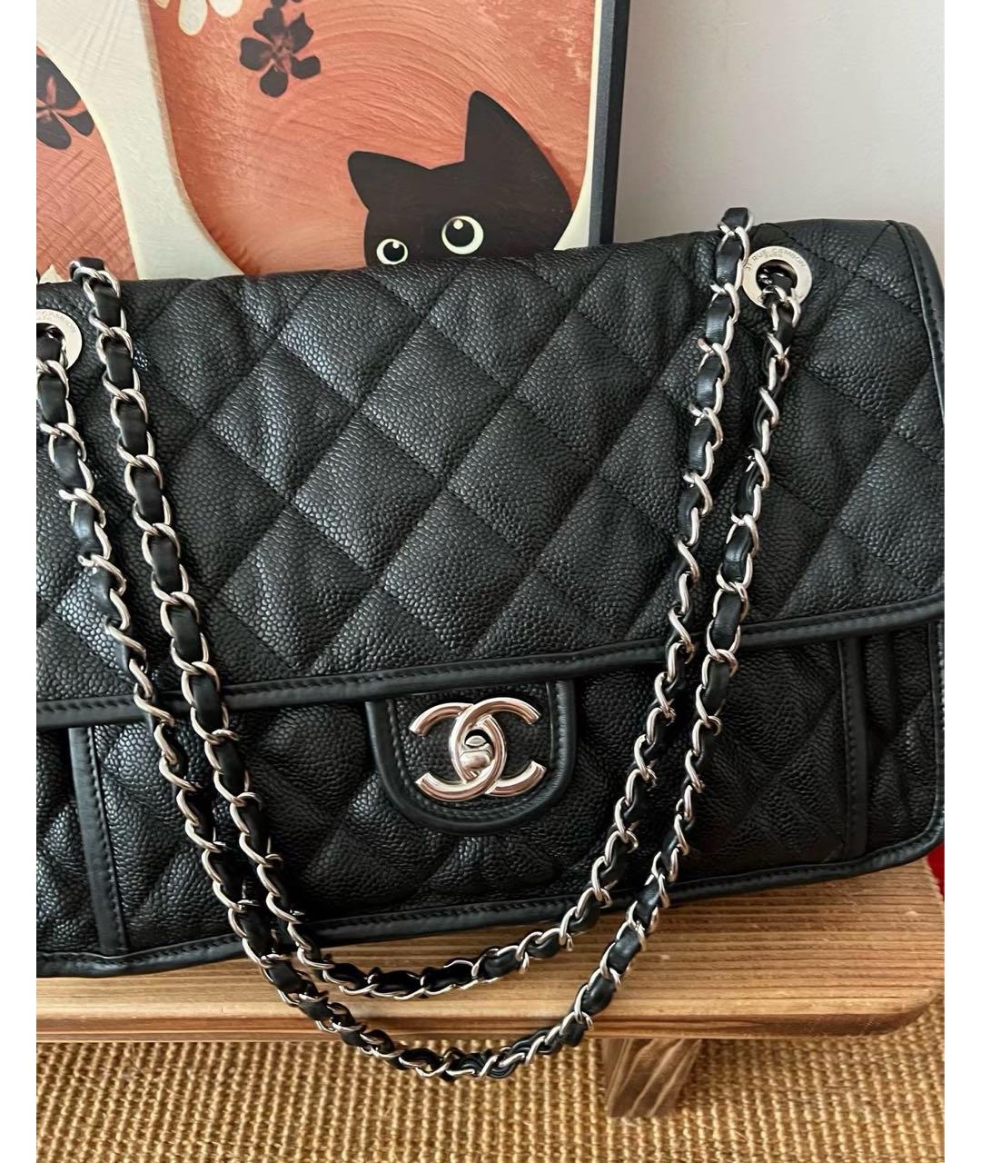 CHANEL Черная кожаная сумка тоут, фото 2