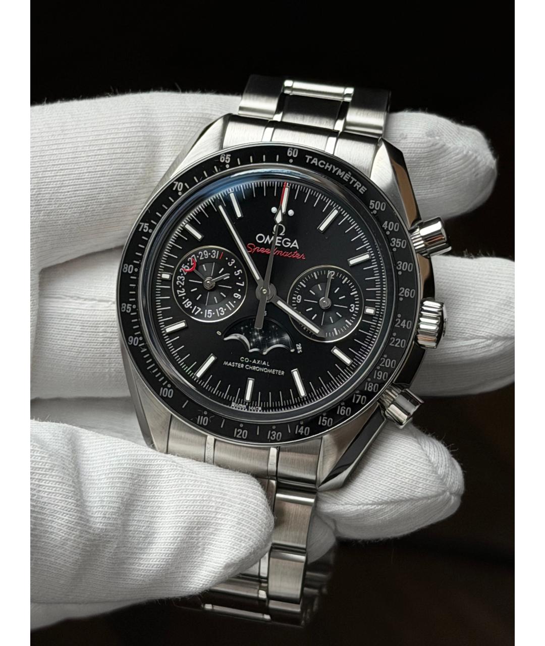 OMEGA Черные часы, фото 3