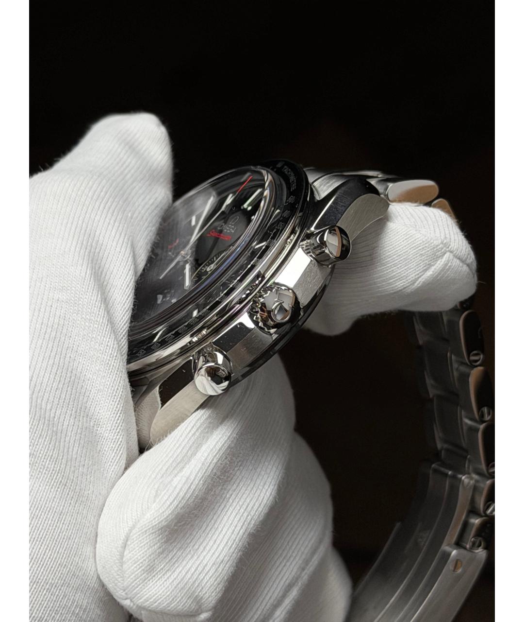 OMEGA Черные часы, фото 4