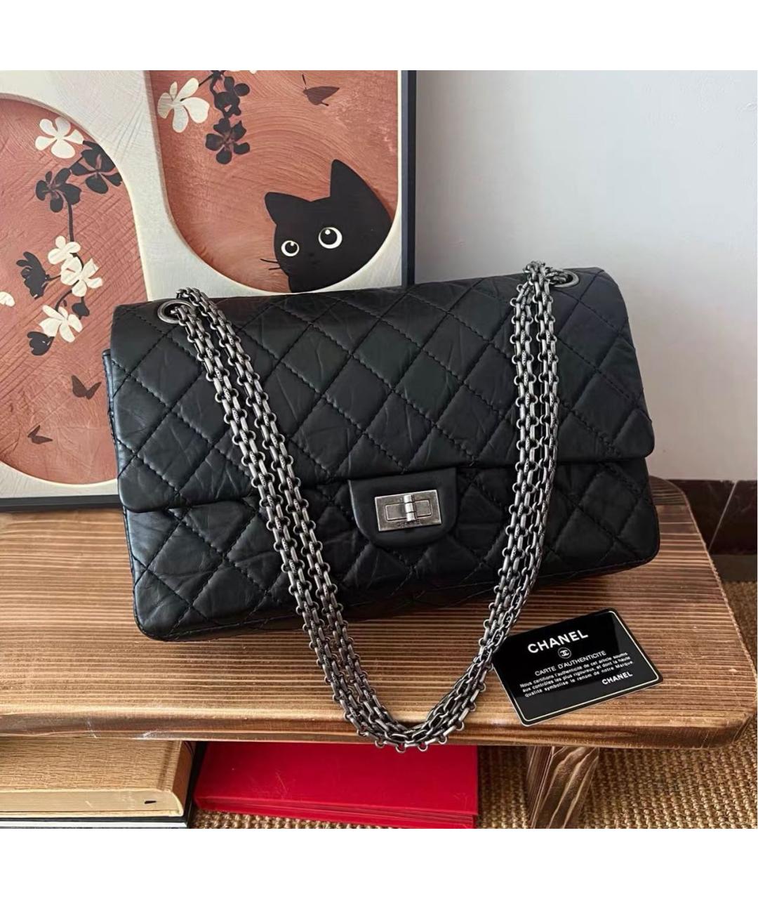 CHANEL Черная кожаная сумка тоут, фото 7