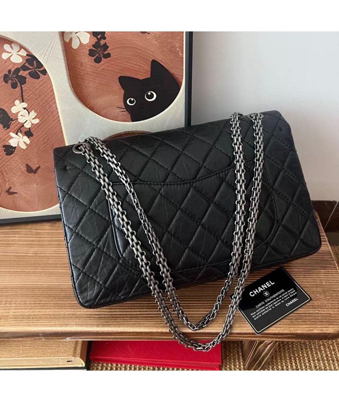 CHANEL Черная кожаная сумка тоут, фото 5