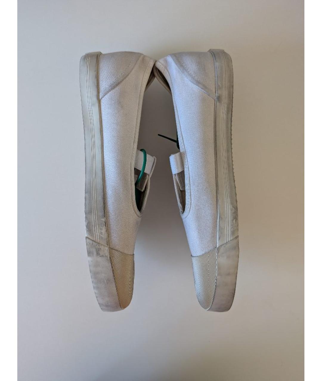 MAISON MARGIELA Белые текстильные низкие кроссовки / кеды, фото 4