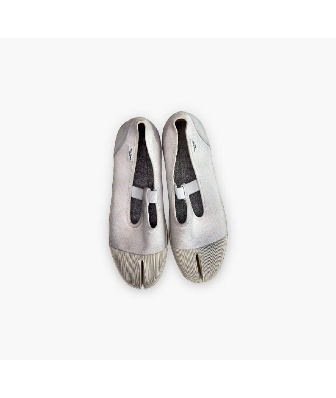 MAISON MARGIELA Белые текстильные низкие кроссовки / кеды, фото 2