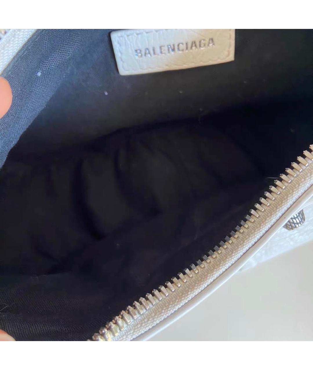 BALENCIAGA Белая кожаная сумка через плечо, фото 8