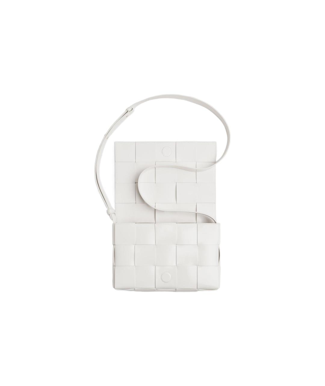 BOTTEGA VENETA Белая кожаная сумка через плечо, фото 4