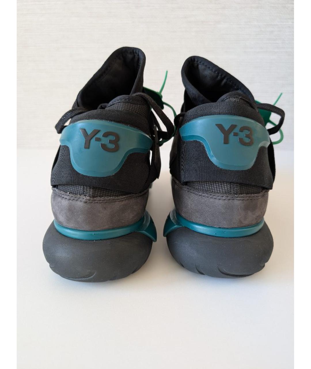 Y-3 Черные кожаные высокие кроссовки / кеды, фото 5