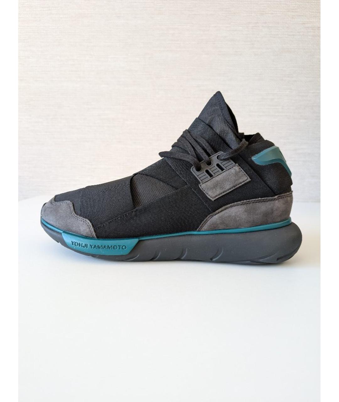 Y-3 Черные кожаные высокие кроссовки / кеды, фото 10