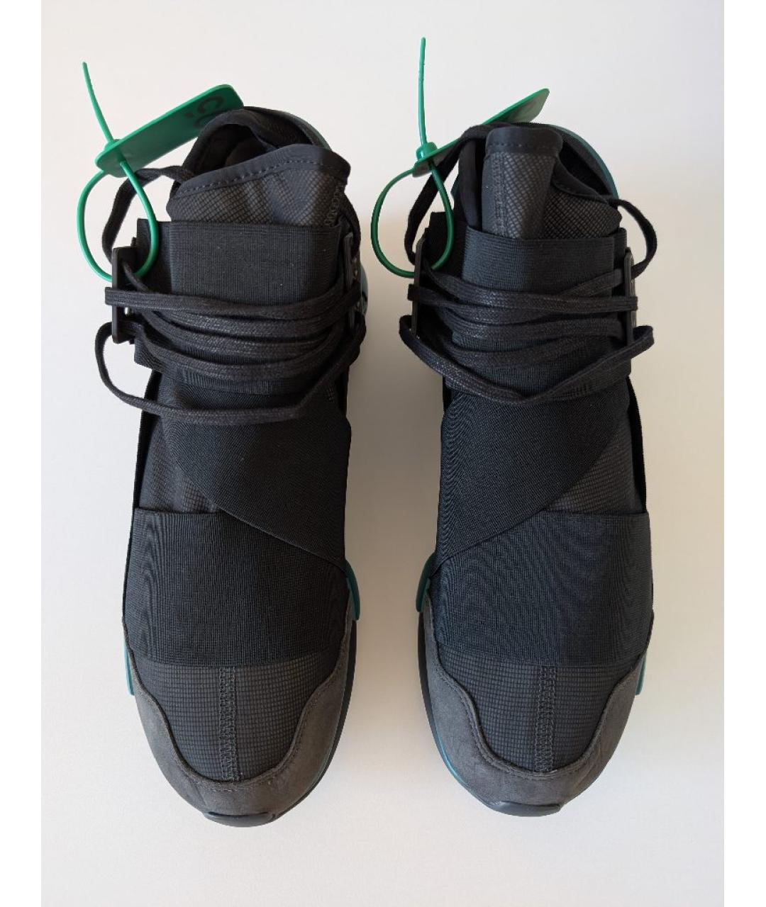 Y-3 Черные кожаные высокие кроссовки / кеды, фото 4
