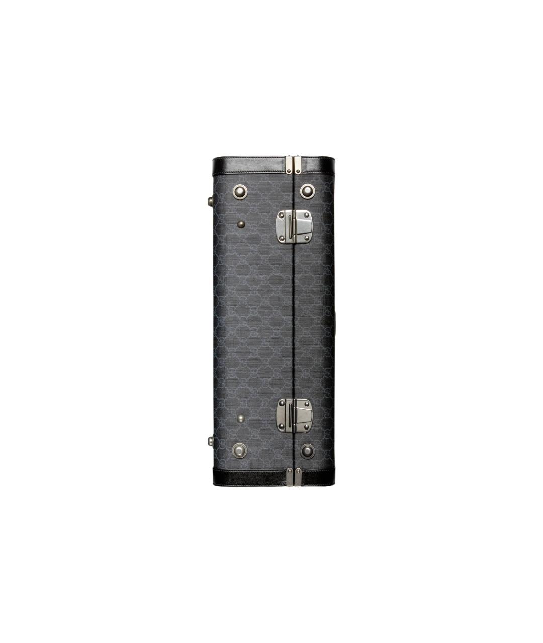 GUCCI Антрацитовый чемодан из канвы, фото 5