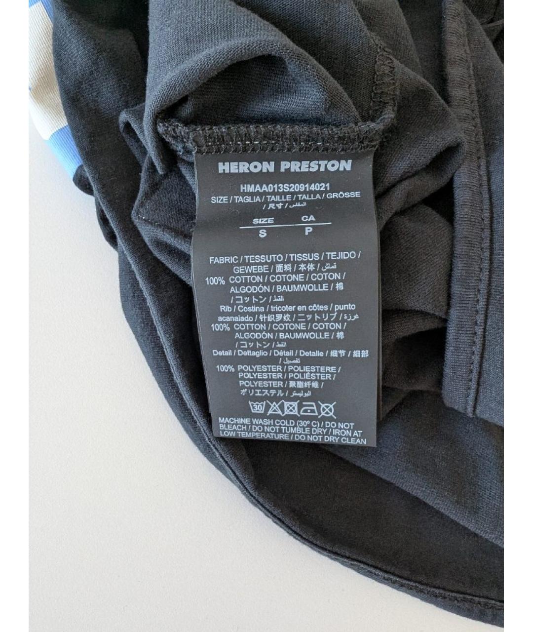 HERON PRESTON Черная хлопковая футболка, фото 8