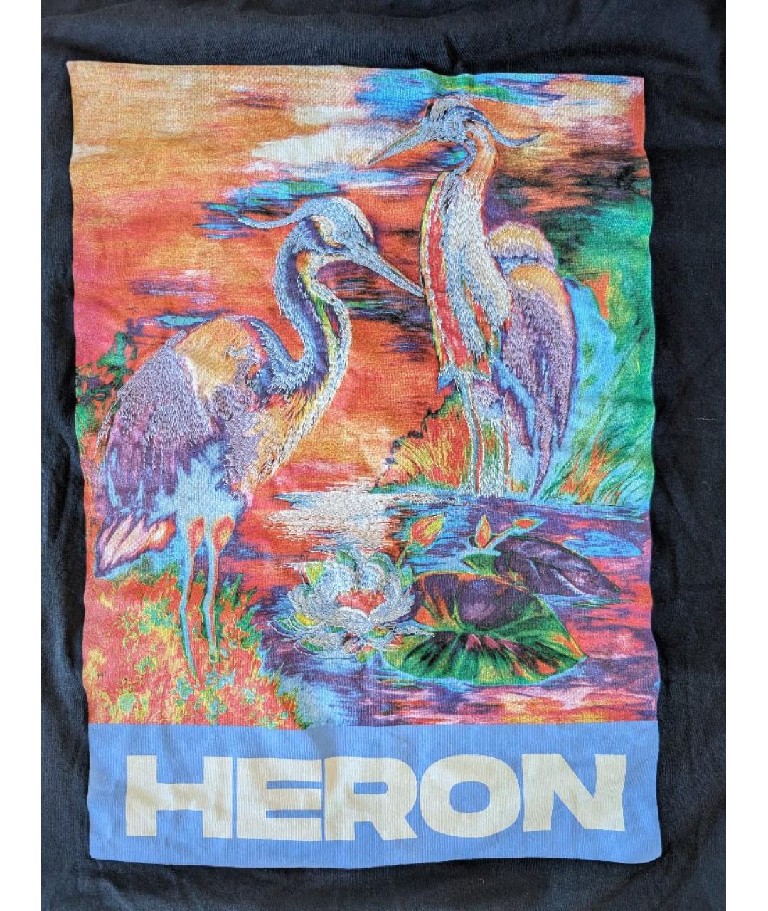 HERON PRESTON Черная хлопковая футболка, фото 4