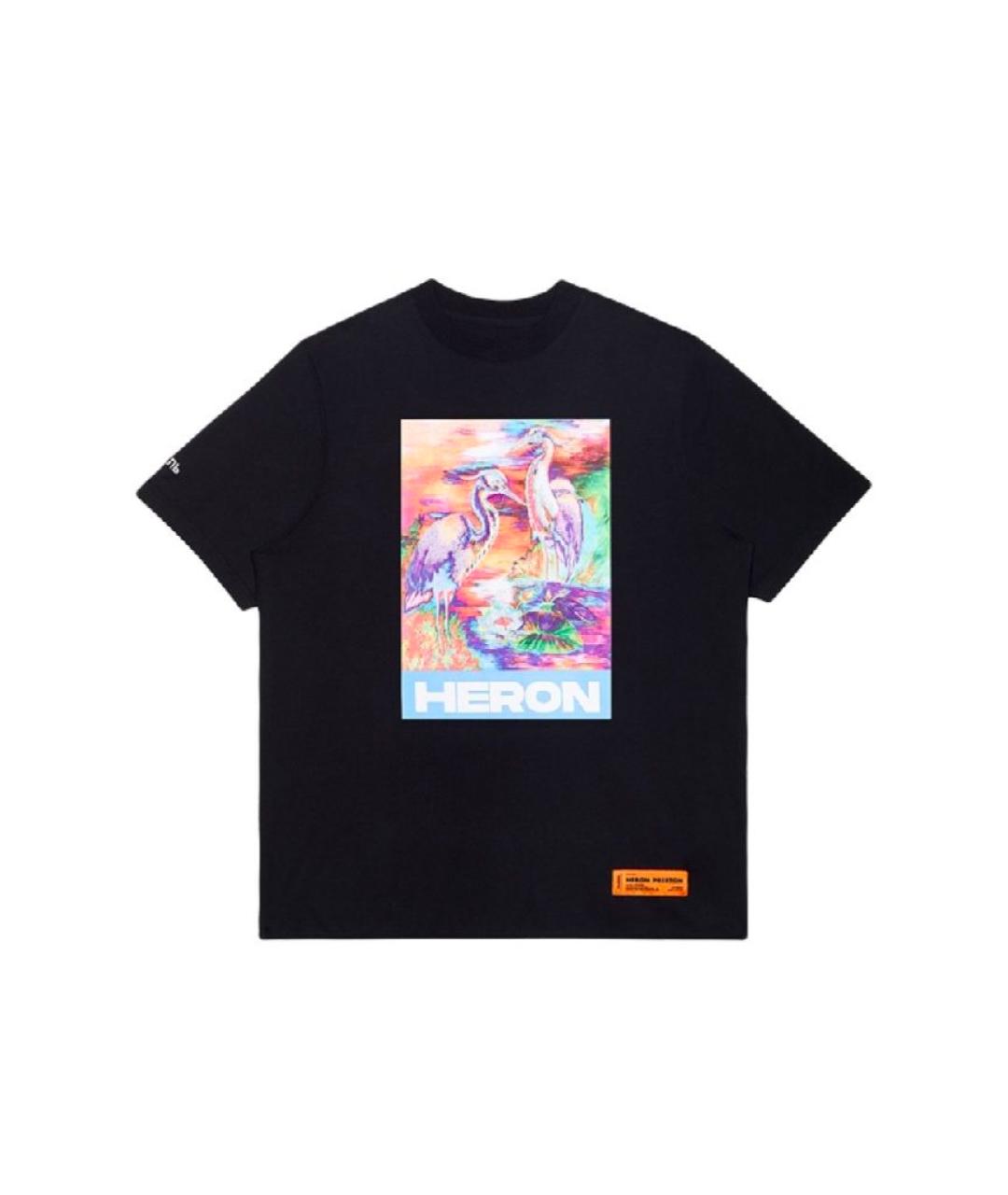 HERON PRESTON Черная хлопковая футболка, фото 10