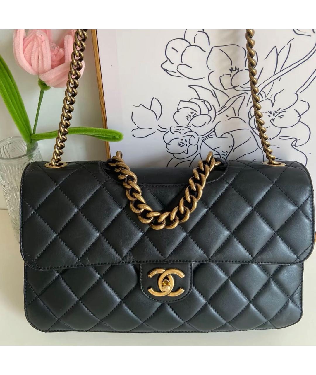 CHANEL Черная кожаная сумка тоут, фото 2