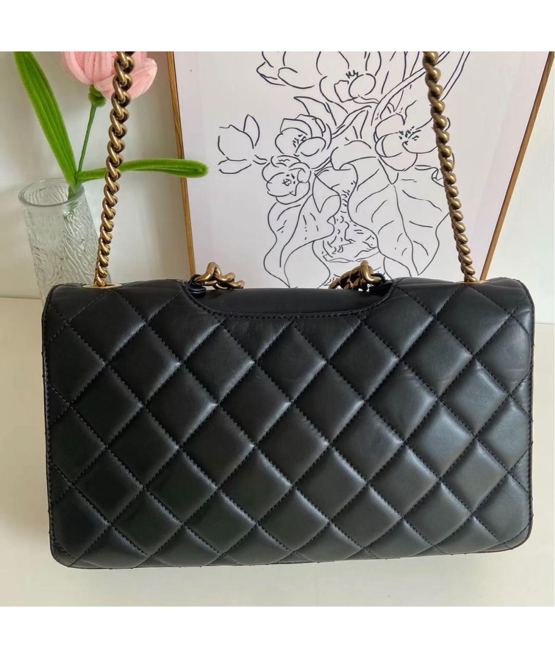 CHANEL Черная кожаная сумка тоут, фото 4