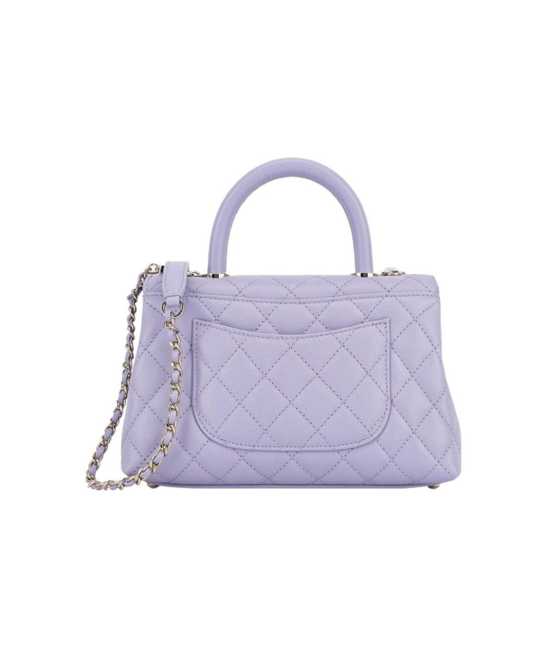 CHANEL Фиолетовая кожаная сумка тоут, фото 3