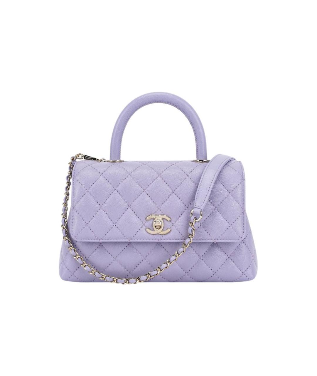 CHANEL Фиолетовая кожаная сумка тоут, фото 1