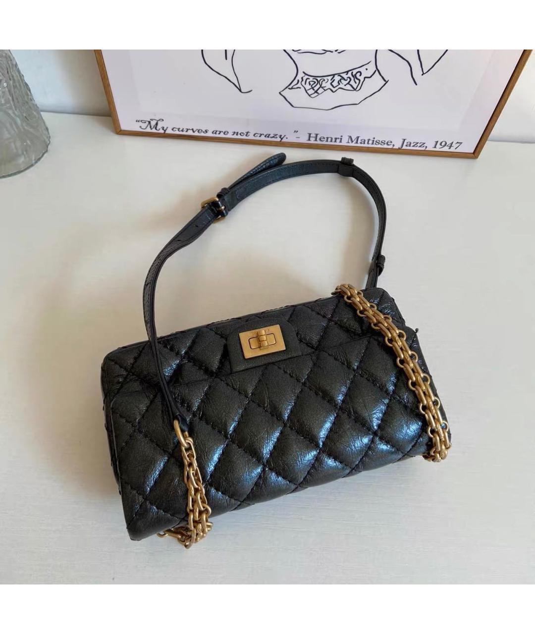 CHANEL Черная кожаная сумка через плечо, фото 6