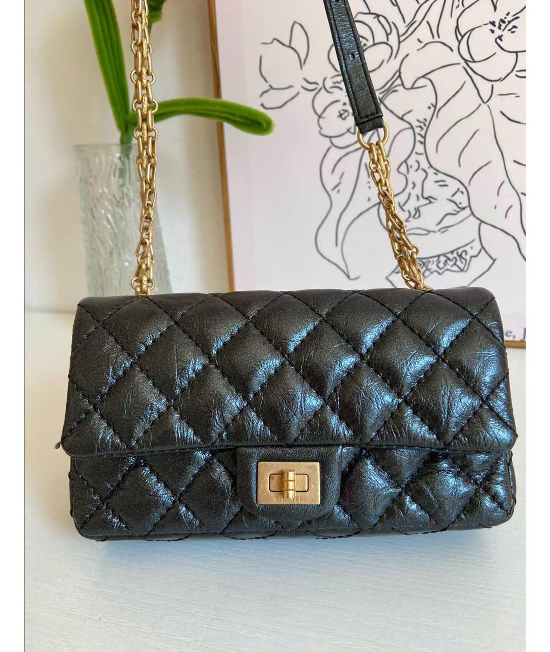 CHANEL Черная кожаная сумка через плечо, фото 8