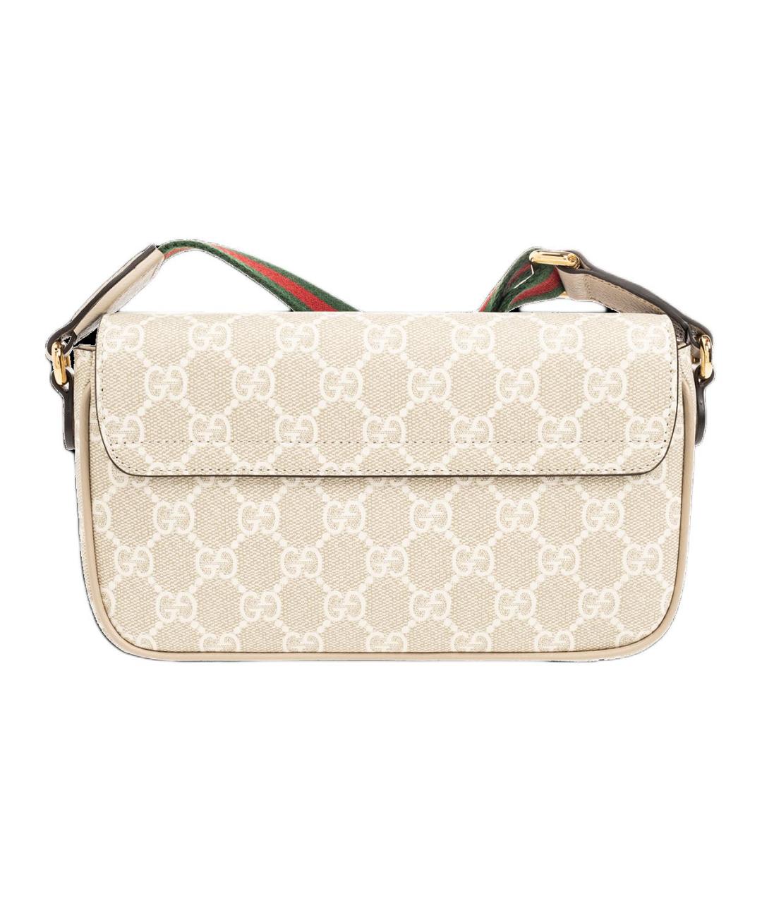 GUCCI Бежевая сумка через плечо из канвы, фото 4
