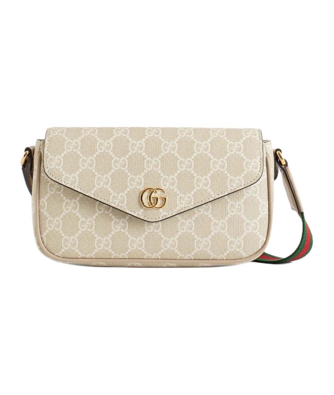 GUCCI Бежевая сумка через плечо из канвы, фото 1