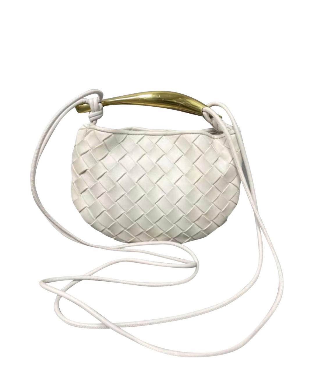 BOTTEGA VENETA Белая кожаная сумка через плечо, фото 1
