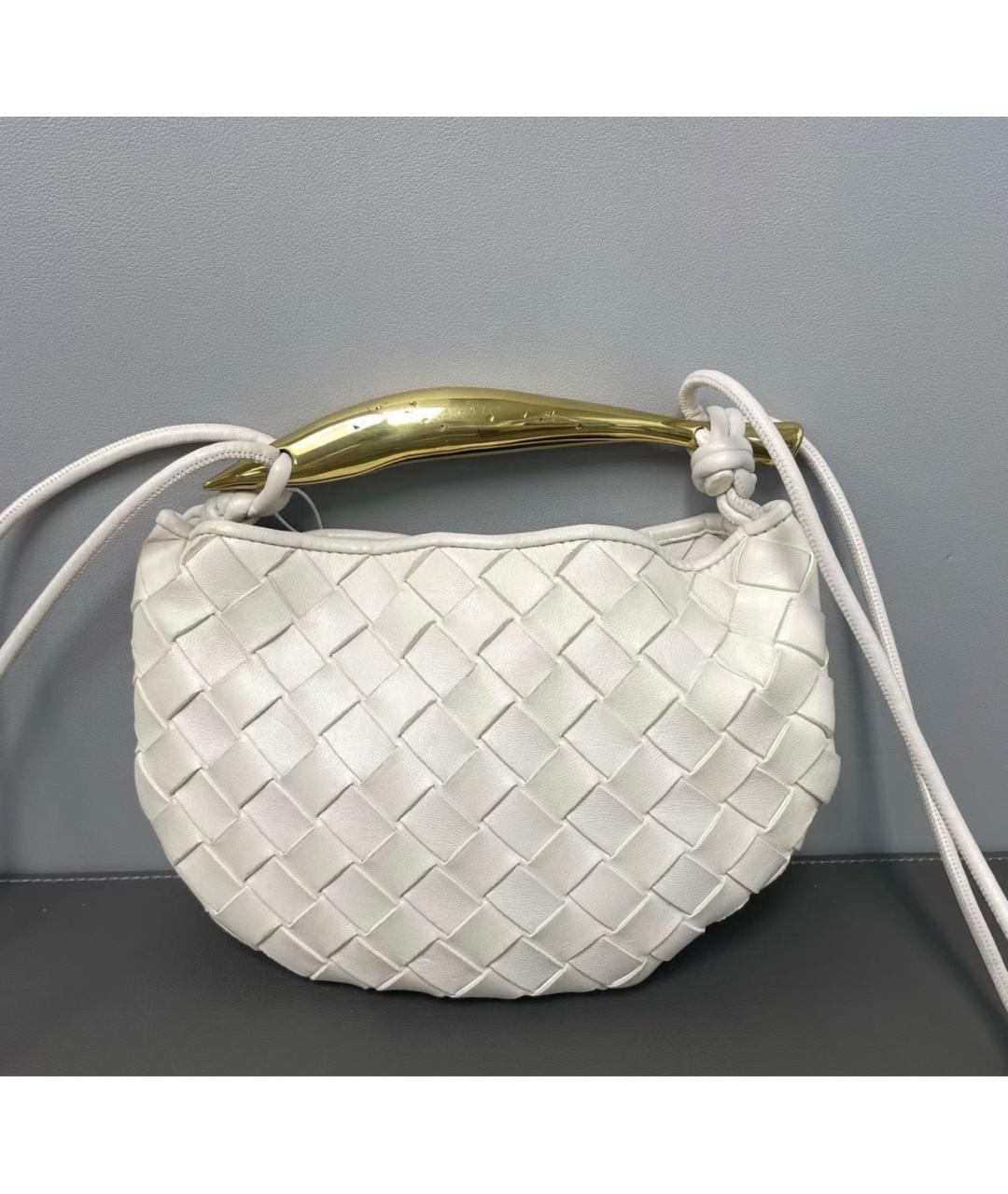 BOTTEGA VENETA Белая кожаная сумка через плечо, фото 2