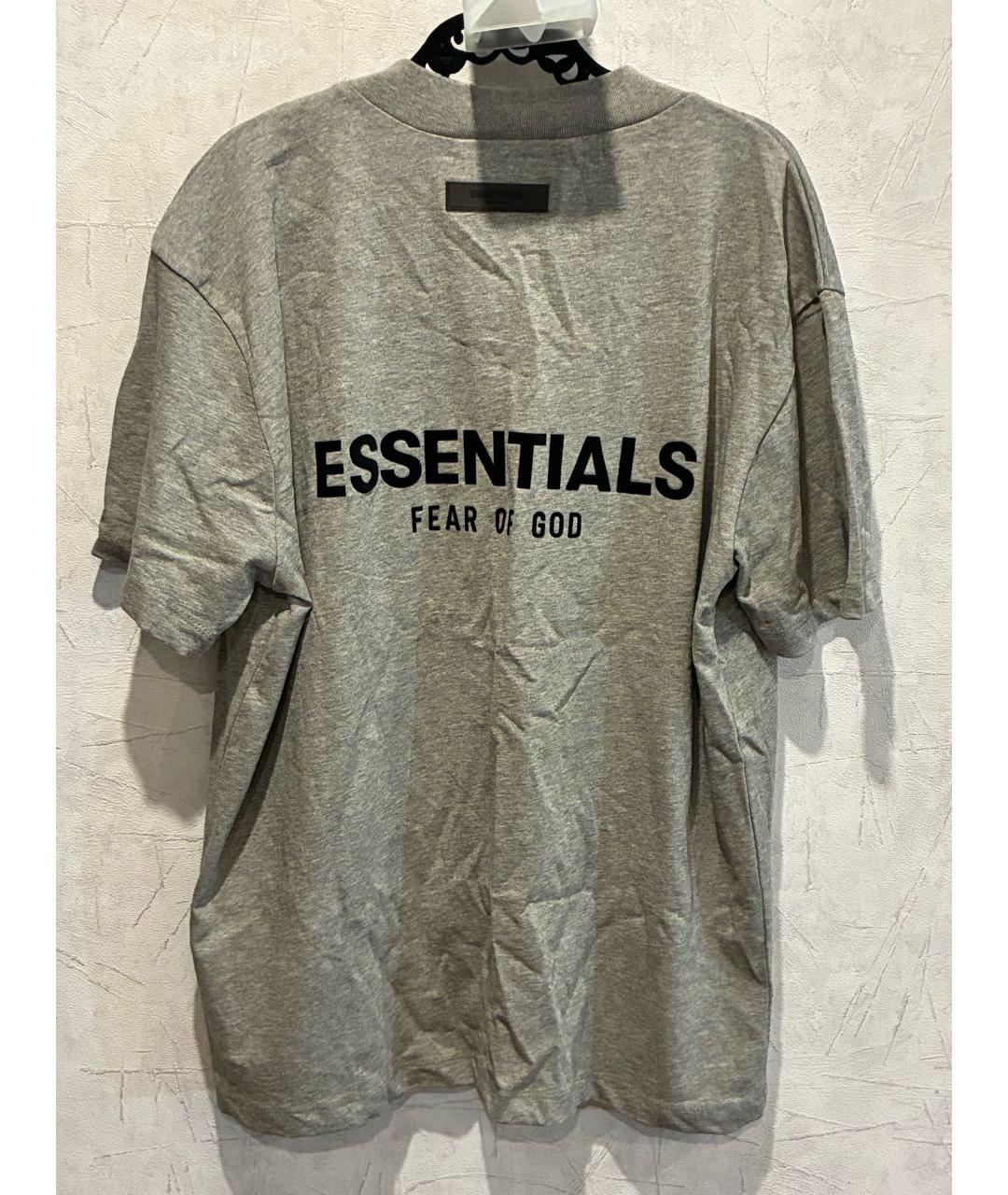 FEAR OF GOD ESSENTIALS Серая хлопковая футболка, фото 2