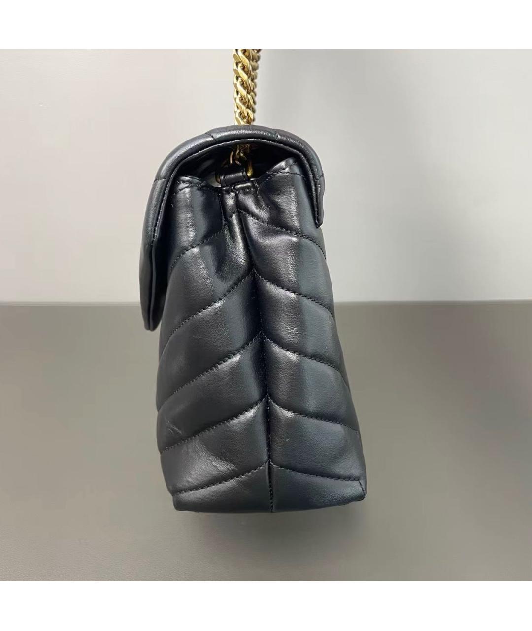 SAINT LAURENT Черная кожаная сумка через плечо, фото 3