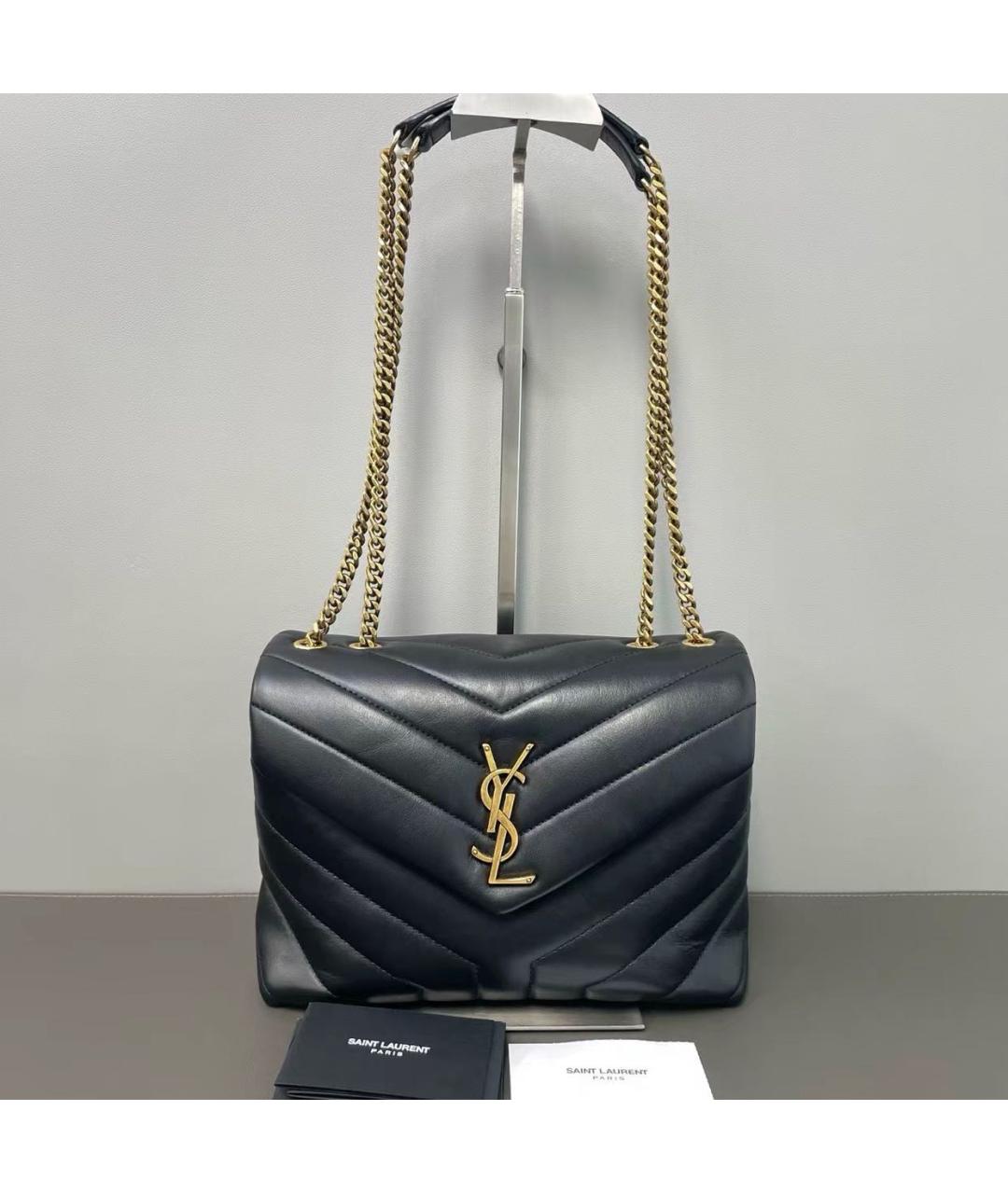 SAINT LAURENT Черная кожаная сумка через плечо, фото 9