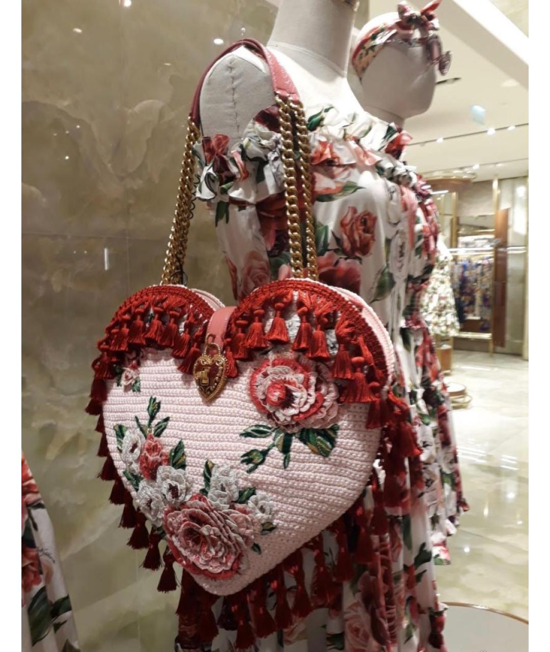 DOLCE&GABBANA Розовая сумка с короткими ручками, фото 8
