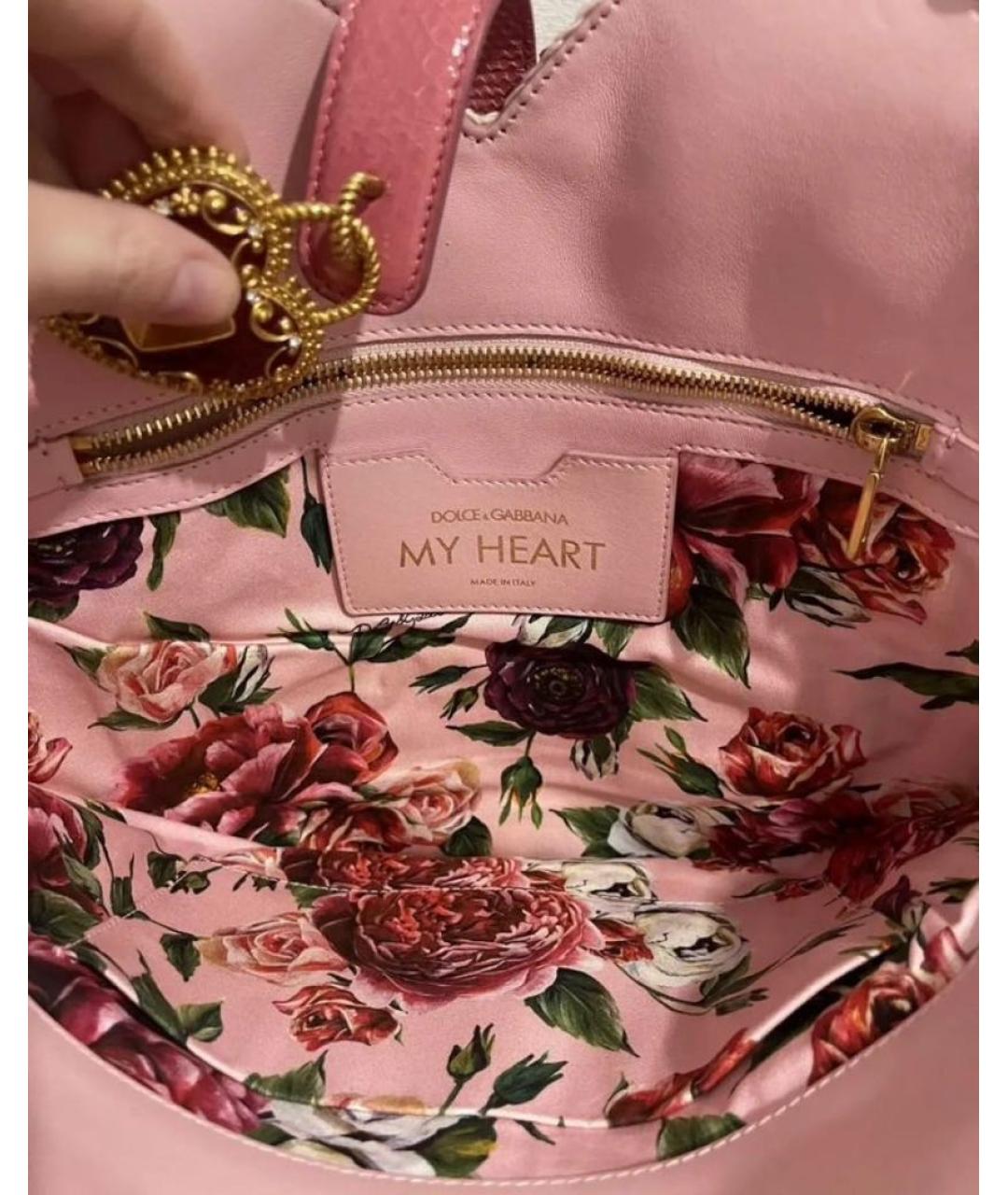 DOLCE&GABBANA Розовая сумка с короткими ручками, фото 4