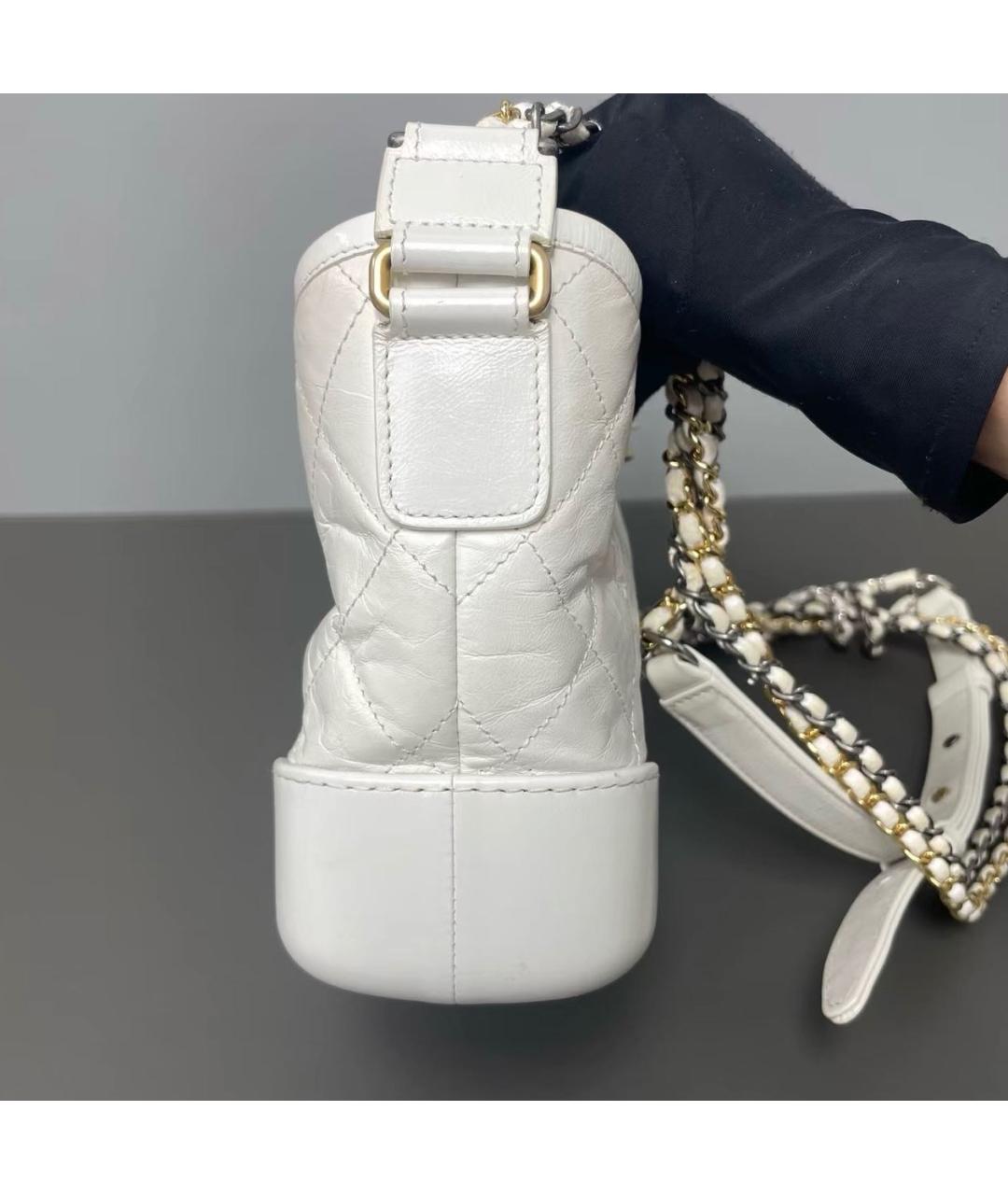CHANEL Белая кожаная сумка через плечо, фото 4