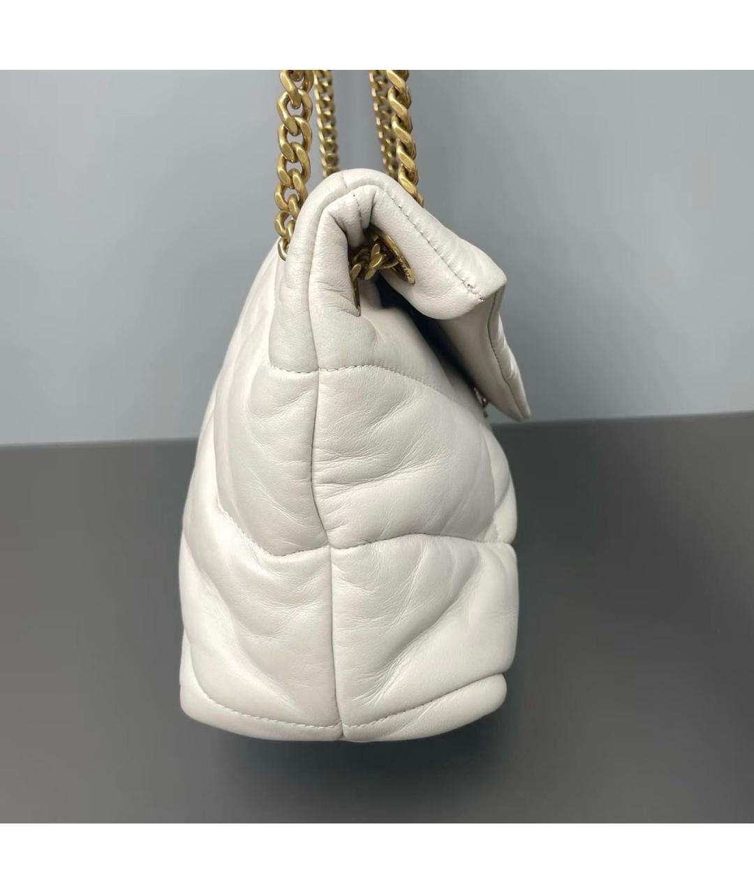 SAINT LAURENT Бежевая кожаная сумка тоут, фото 4