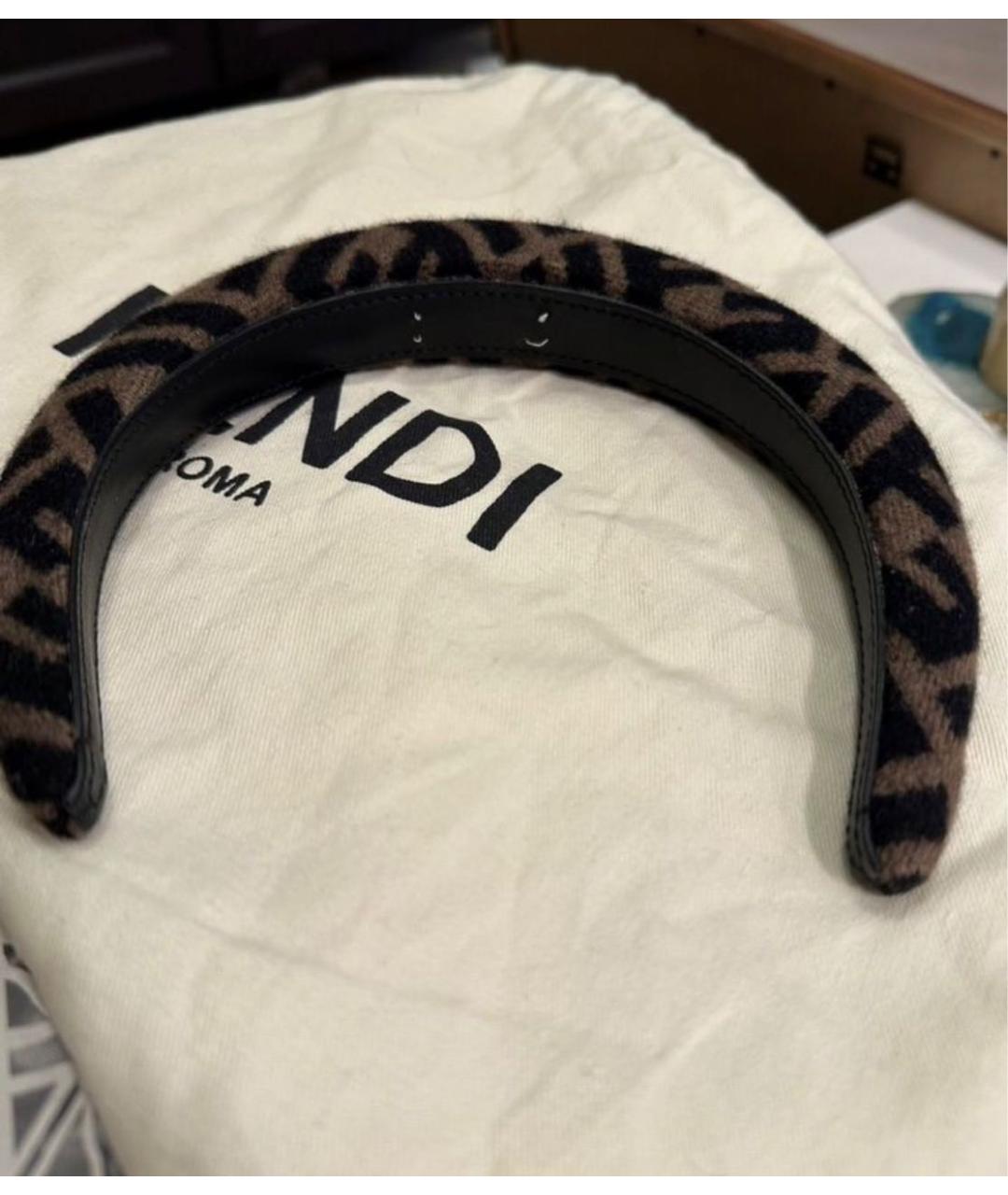 FENDI Коричневый ободок, фото 3